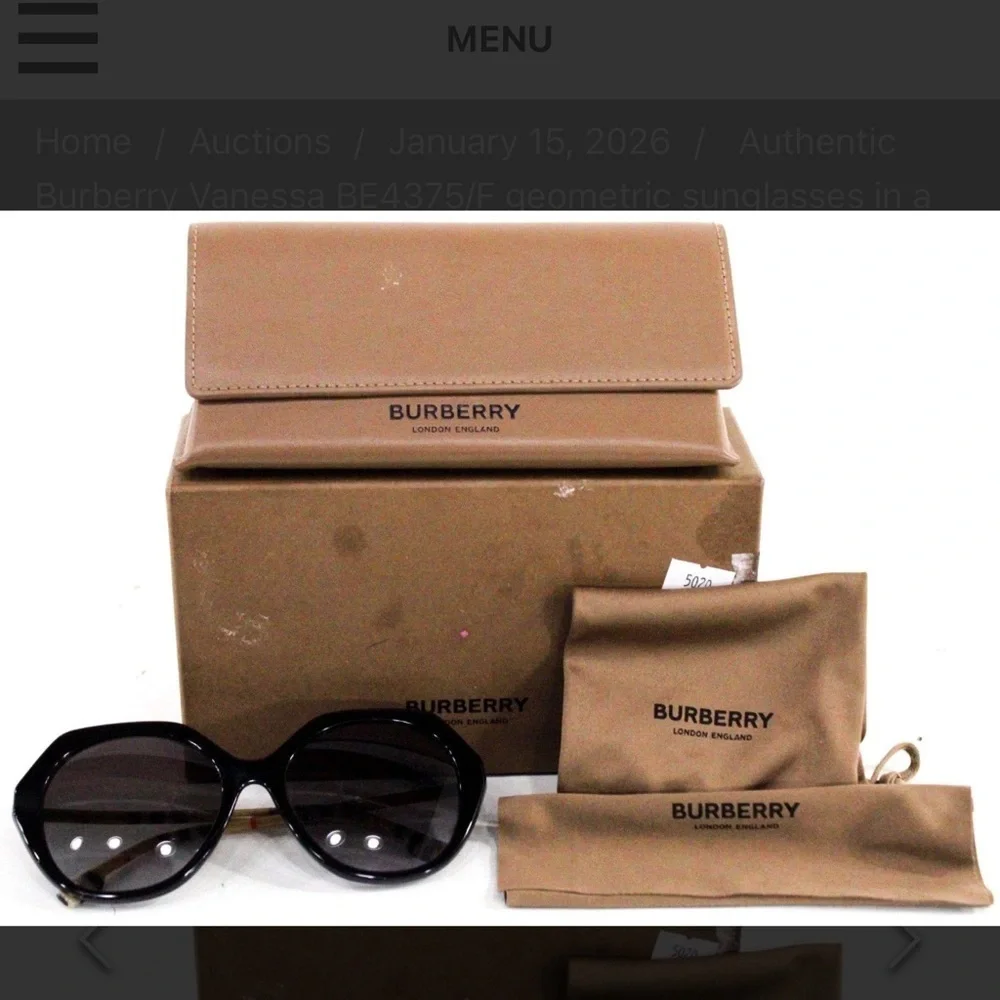 Authentic Burberry Vanessa BE4375/F geometric sunglasses